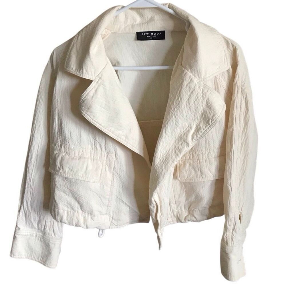 Few Moda New York oversized Size XS cream off white Jacket cotton crinkled